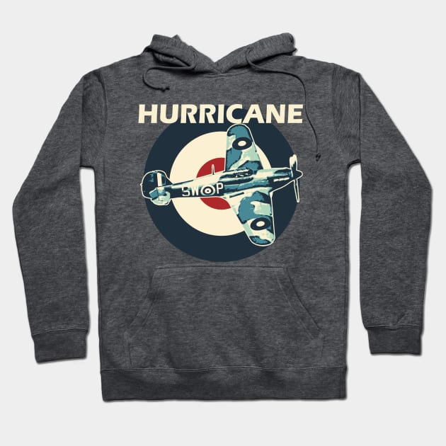 Hawker Hurricane Aircraft Airplane Aeroplane RAF Plane UK Roundel Retro Hoodie by BeesTeez